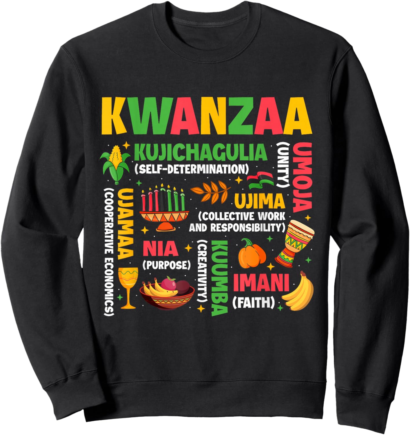 Kwanzaa - African American Heritage Festival Sweatshirt - Sweatshirt | Black