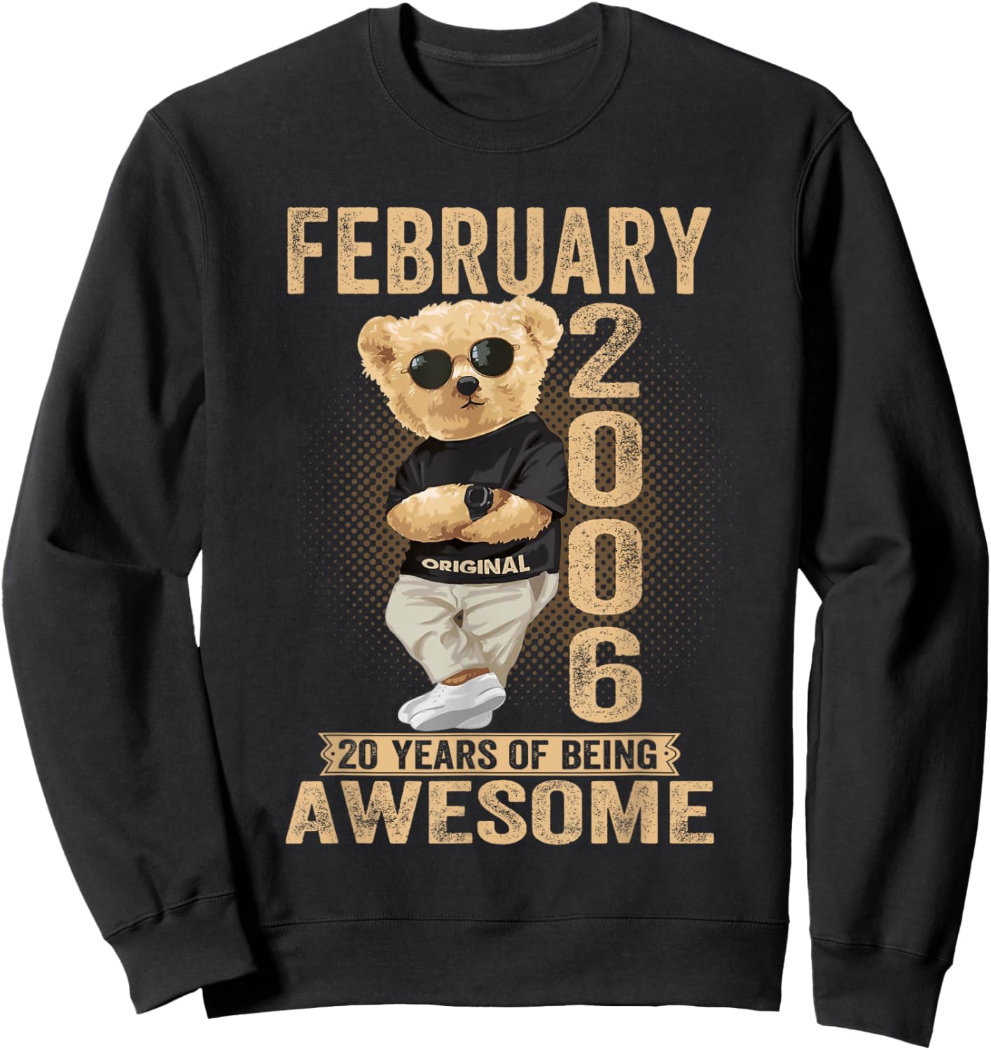 February 2006 20th Anniversary 2026 Women 20 Years Teddy Bear Sweatshirt - Sweatshirt | Black