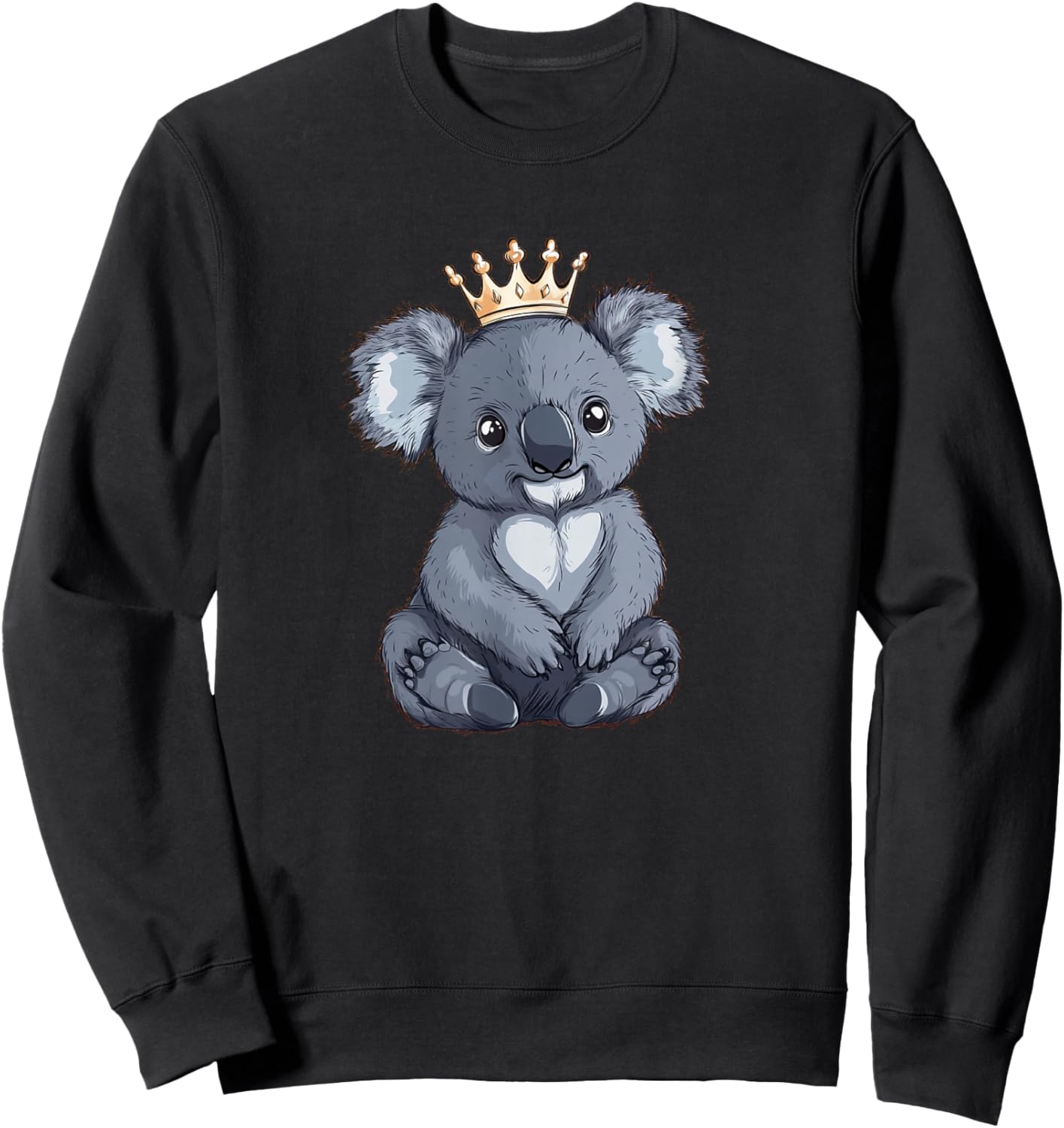 Nice Koala Bear with Crown Costume for Boys and Girls Sweatshirt - Sweatshirt | Black
