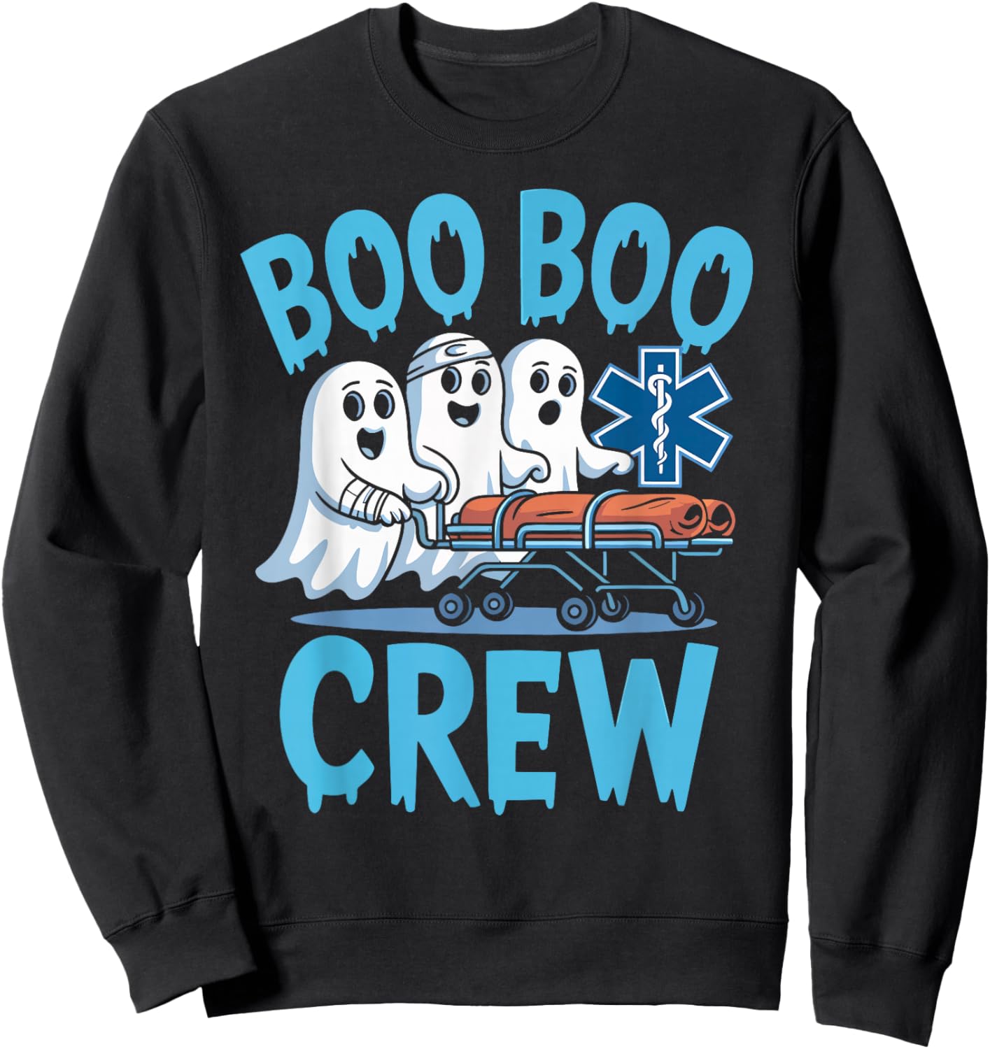 Funny Boo Boo Crew EMT Nurse Halloween Costumes Men Women Sweatshirt - Sweatshirt | Black
