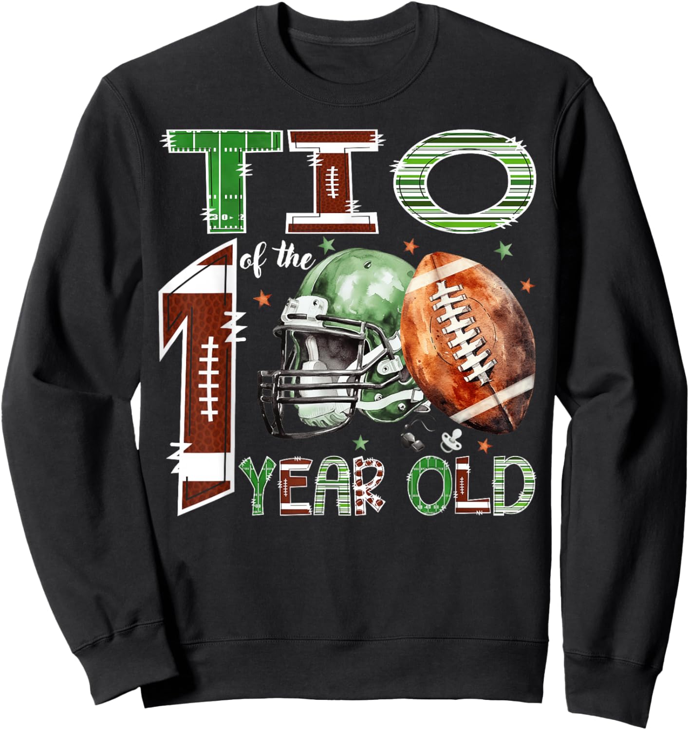 TIO of The 1 Year Old Football Lover 1st Birthday Boy Sweatshirt - Sweatshirt | Black