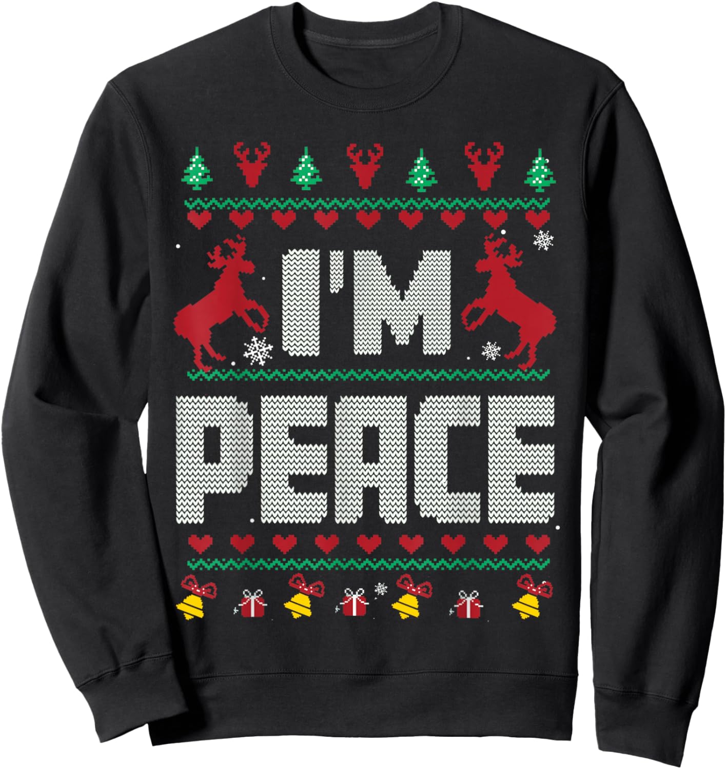 I Come In Peace - I'm Peace Xmas Matching Couples Christmas Sweatshirt - Sweatshirt | Black