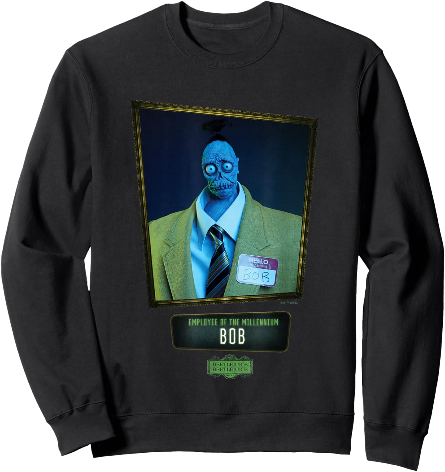 Beetlejuice Beetlejuice Employee Of The Millennium Bob , Small, Black Sweatshirt - Sweatshirt | Black