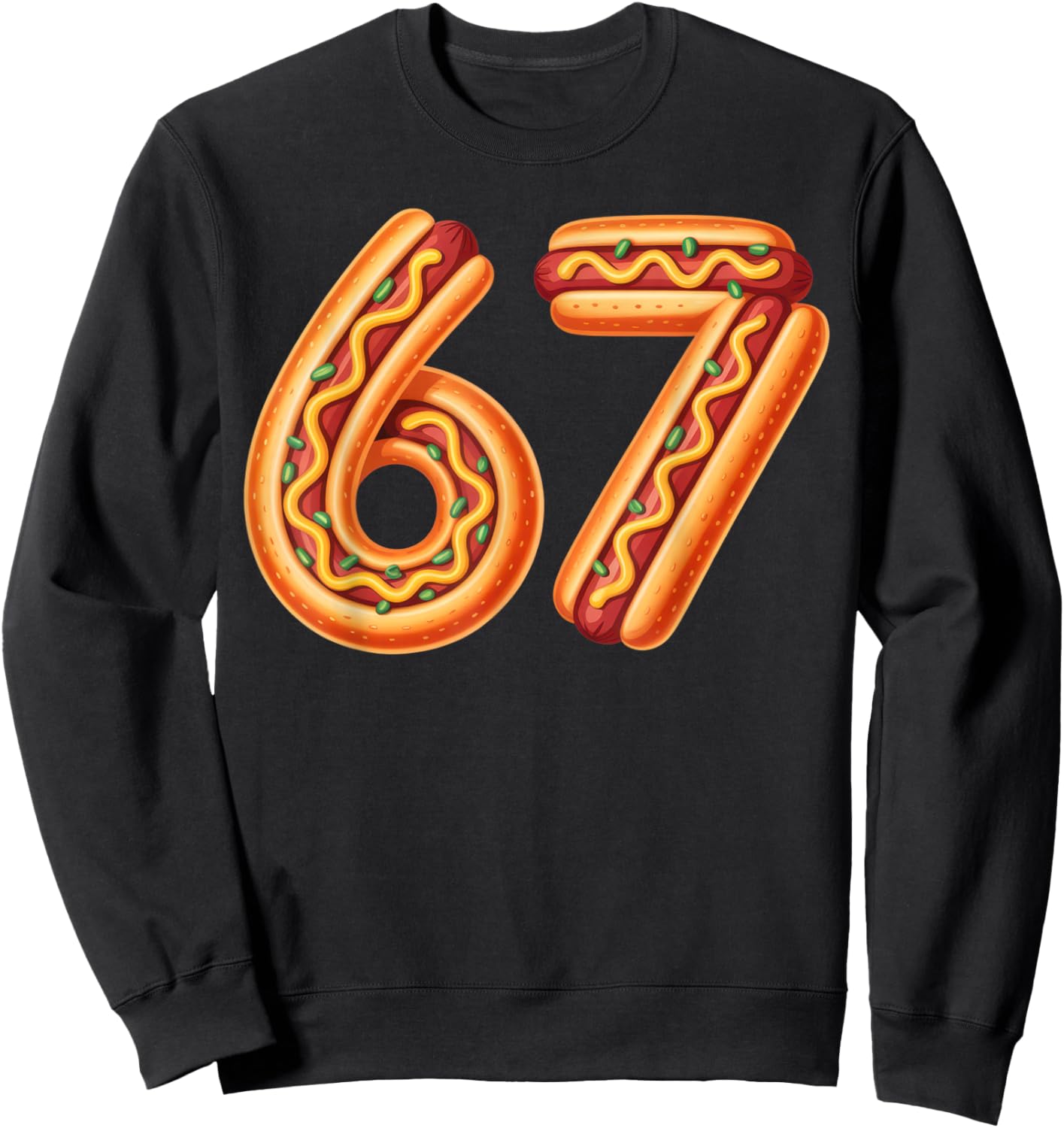 67 Hotdog Lovers Fun Summer Party Costume Sweatshirt - Sweatshirt | Black