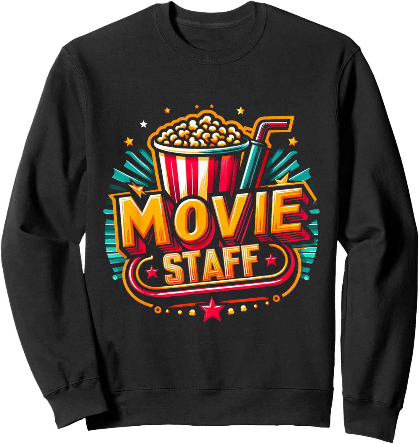 Movie Staff Party Night Behind The Scene Awesomeness Popcorn Sweatshirt - Sweatshirt | Black