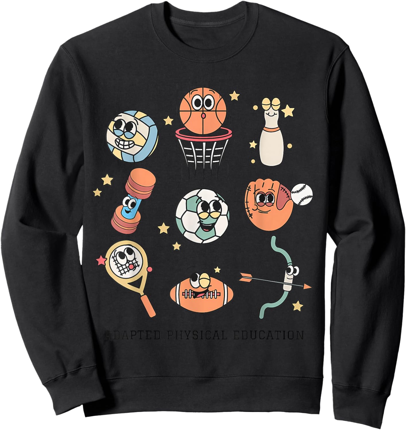 Cute Adapted Physical Education Teacher Sports Ape Teacher Sweatshirt - Sweatshirt | Black