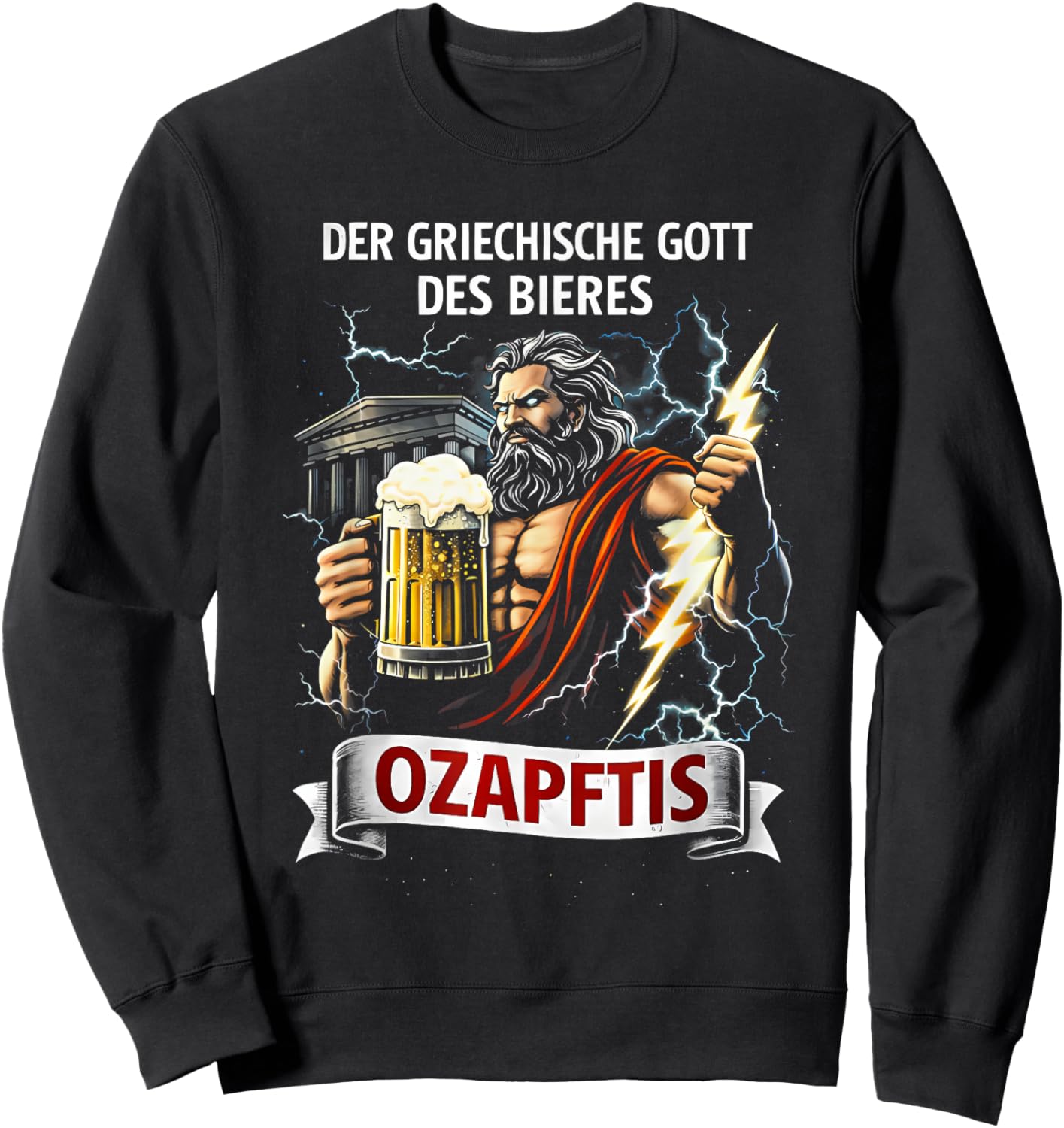 der griechische Gott des Bieres ozapftis Sweatshirt - Sweatshirt | Black