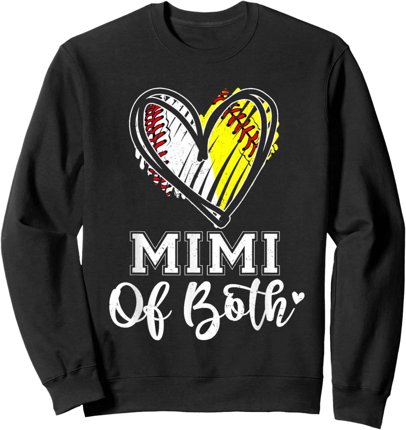 Mimi Of Both Baseball Softball Grandma Mothers Day Sweatshirt - Sweatshirt | Black