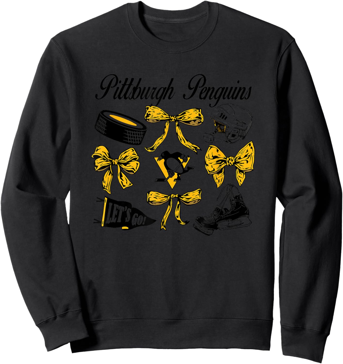 Pittsburgh Penguins Bows White NHL Officially Licensed Sweatshirt - Sweatshirt | Black