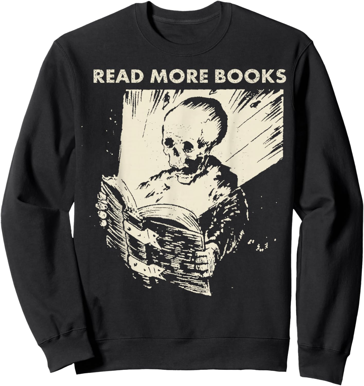 Skeleton Read More Books Sweatshirt - Sweatshirt | Black