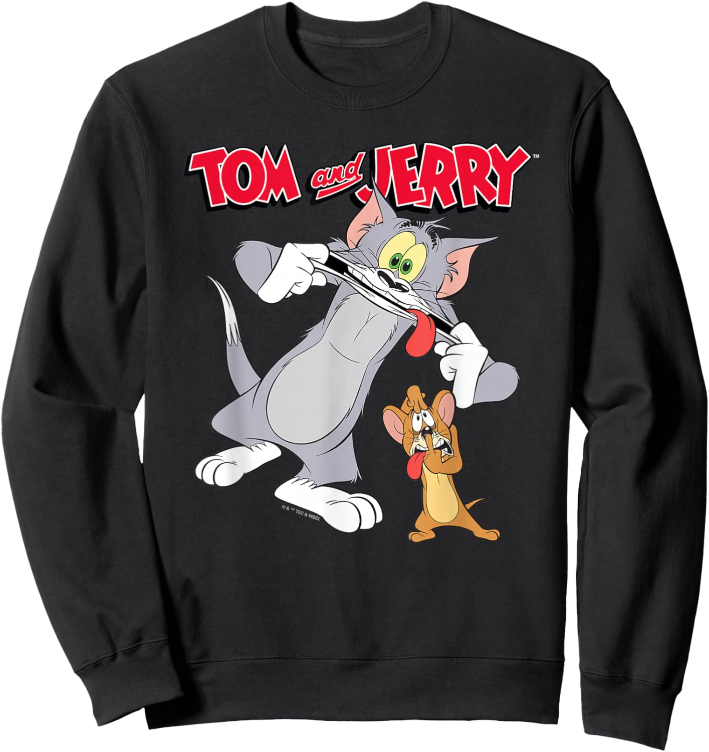 Tom and Jerry Silly Faces Sweatshirt - Sweatshirt | Black