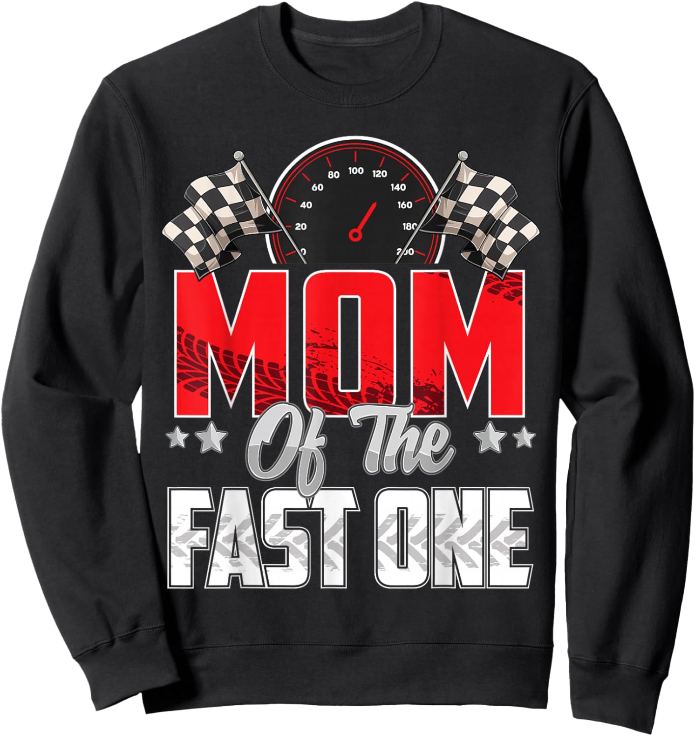 1 year old racing car fast one birthday 1st Family Mom Sweatshirt - Sweatshirt | Black