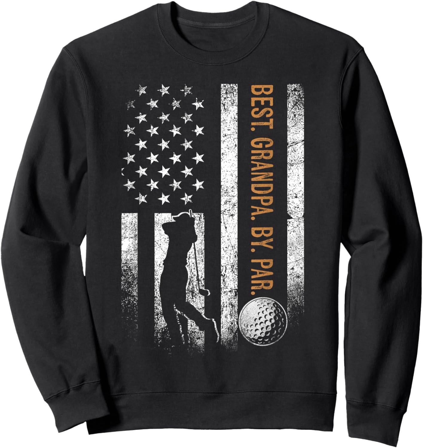 Best Grandpa By Par Golfing Gifts Grandpa Father's Day Golf Sweatshirt - Sweatshirt | Black