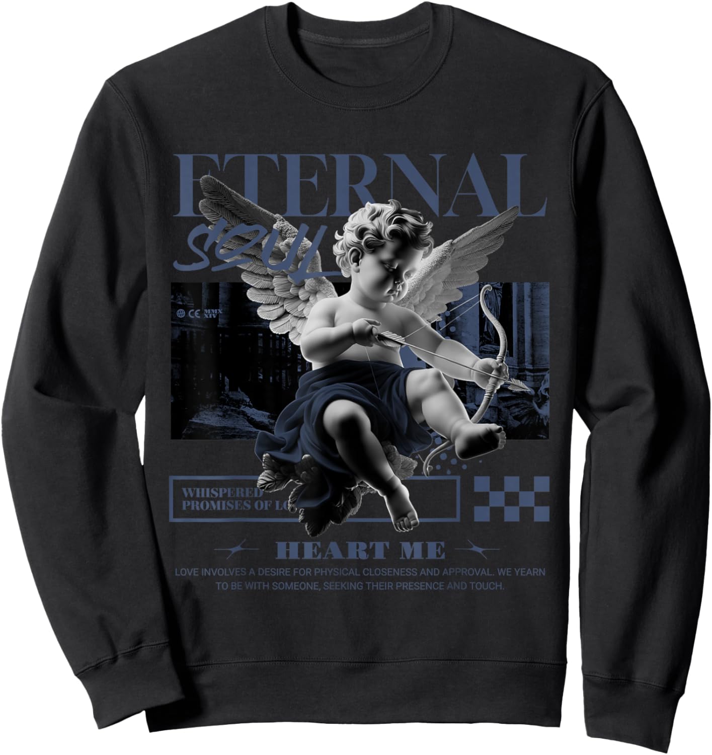 Eternal Angel Low Diffused Blue 11s Matching Men Women Sweatshirt - Sweatshirt | Black