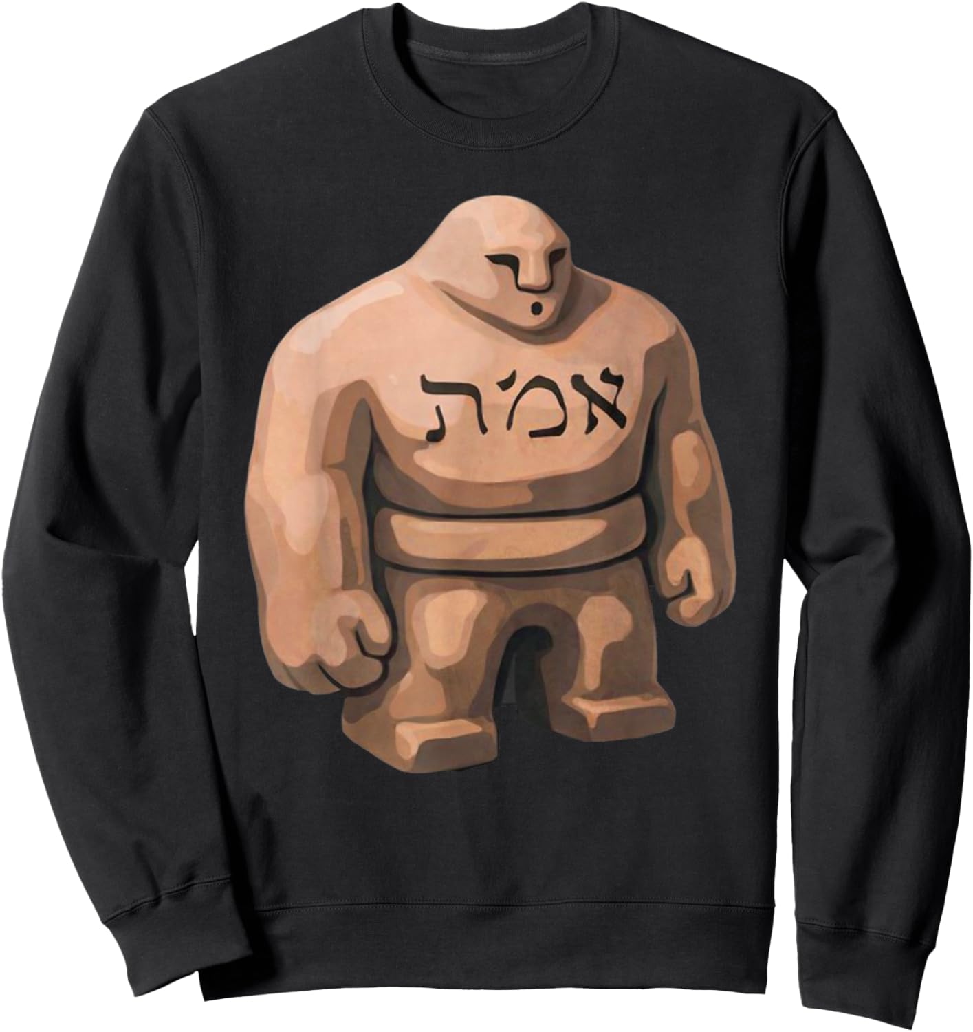 Golem of Prague Jewish People Protector Clay Figure Hebrew Sweatshirt - Sweatshirt | Black