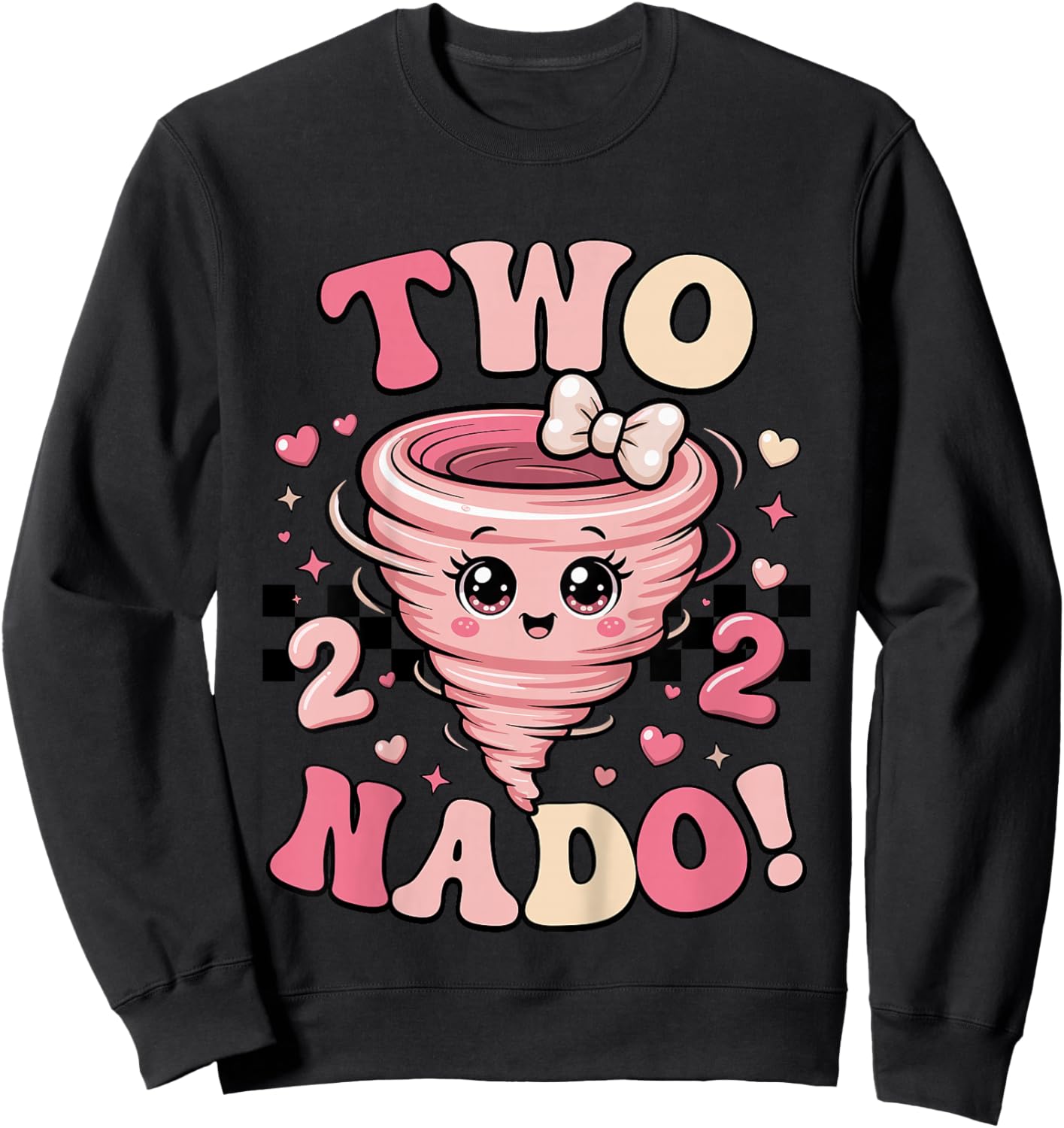 Two Nado 2nd Birthday Funny 2 Year Old Girls Kids Toddler Sweatshirt - Sweatshirt | Black