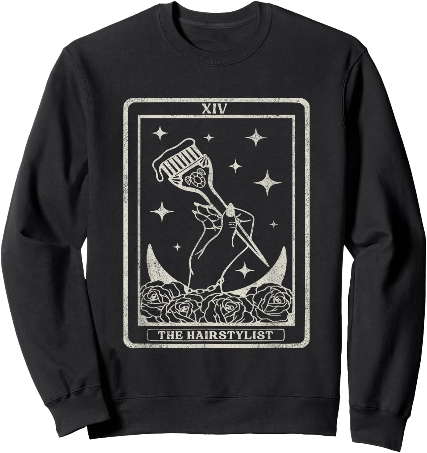 Vintage The Hairstylist Tarot Card Hair Stylist Sweatshirt - Sweatshirt | Black