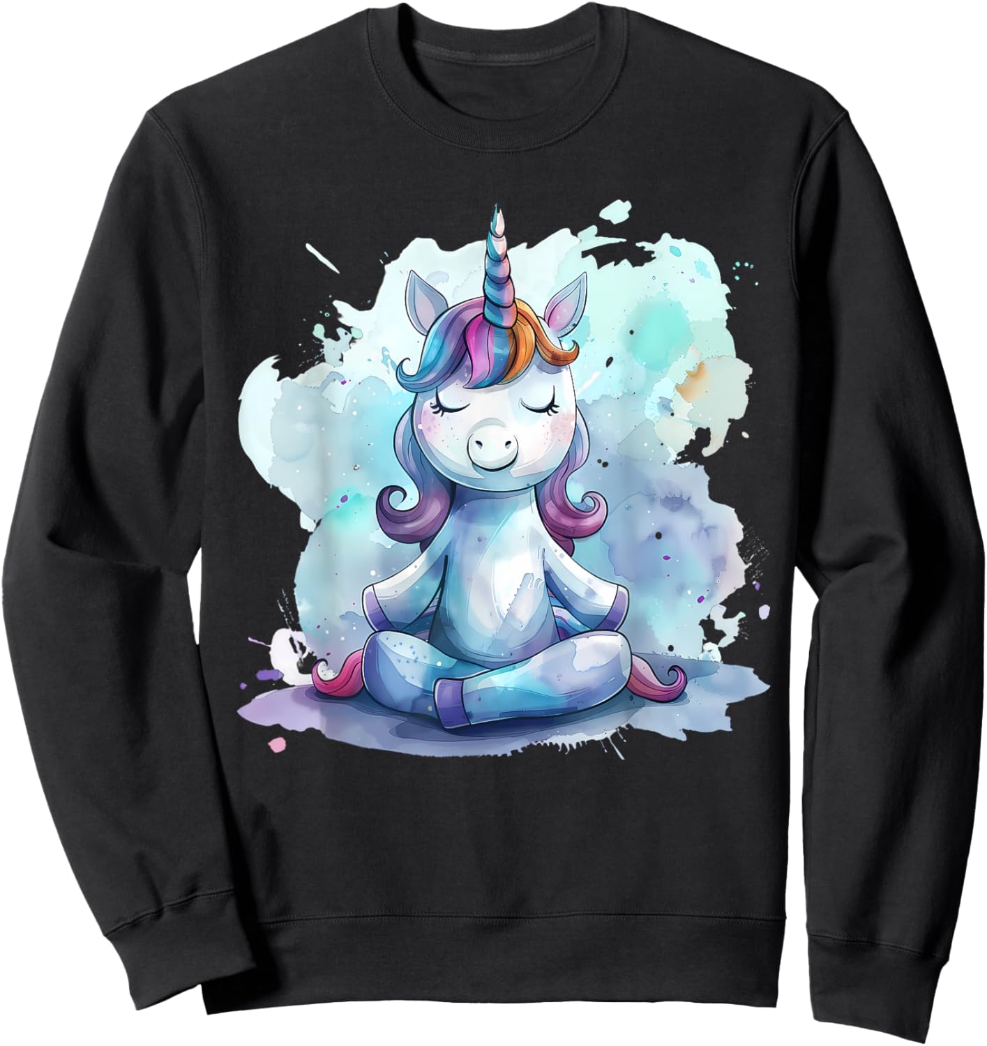Unicorn Meditation Hindu Zen Buddha Spirituality Buddhist Sweatshirt - Sweatshirt | Black