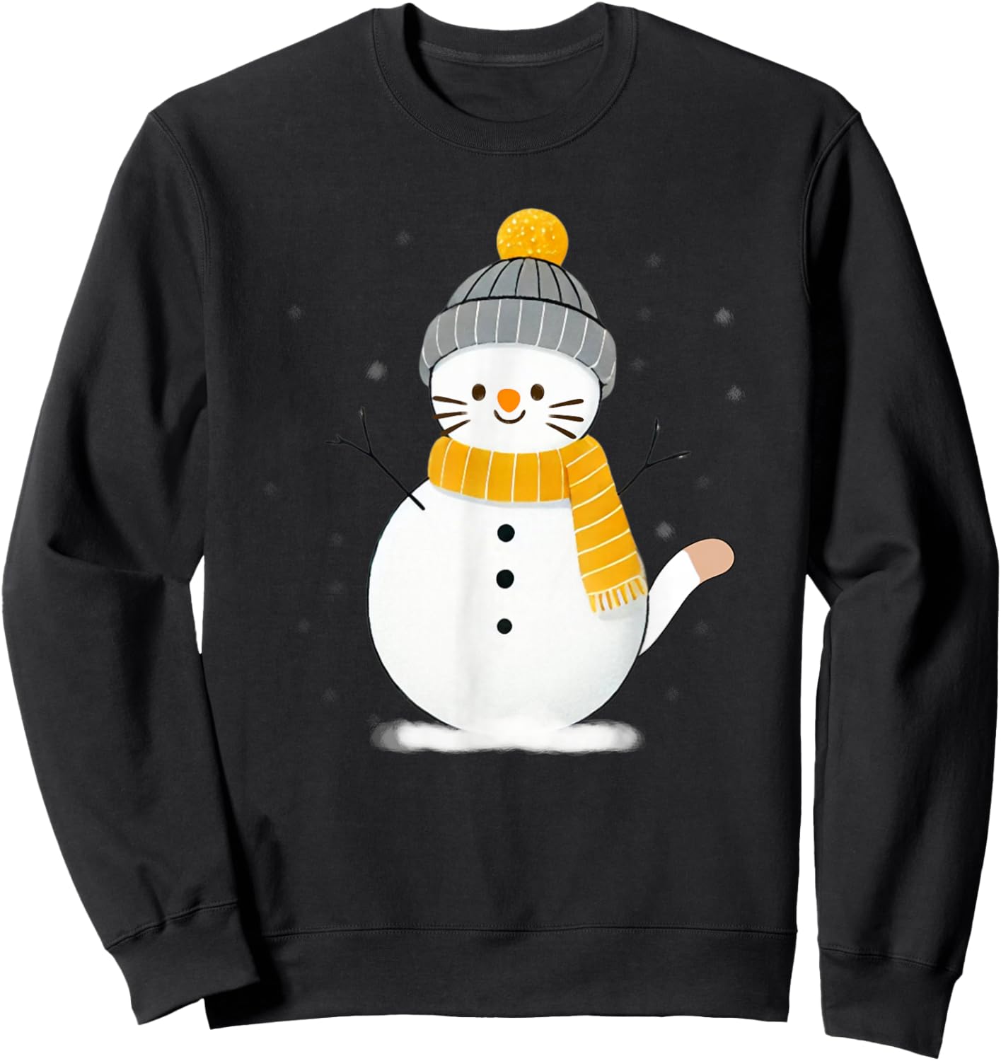 Funny Winter Cat, Cool Snow Cat Sweatshirt - Sweatshirt | Black