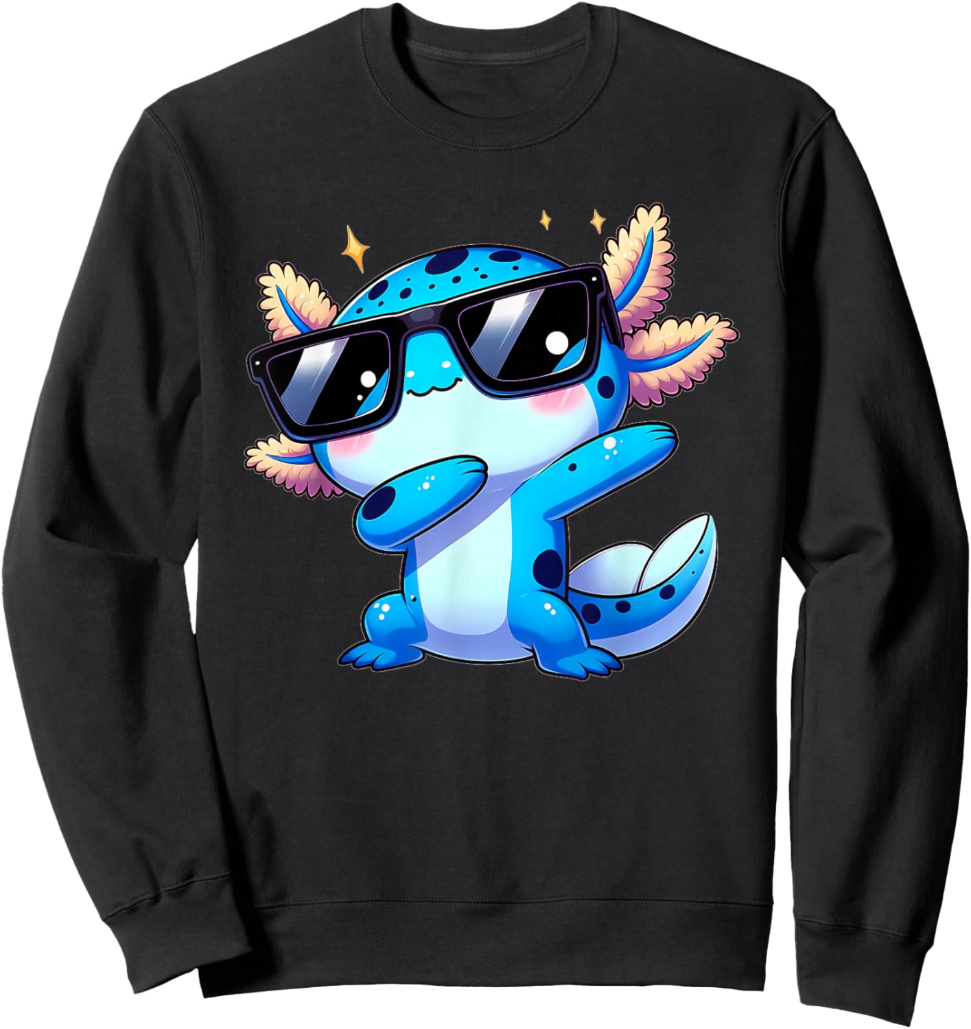 Fox Brother Kids Toddler Boys Dabbing Axolotl Kawaii Axolotl Sweatshirt - Sweatshirt | Black