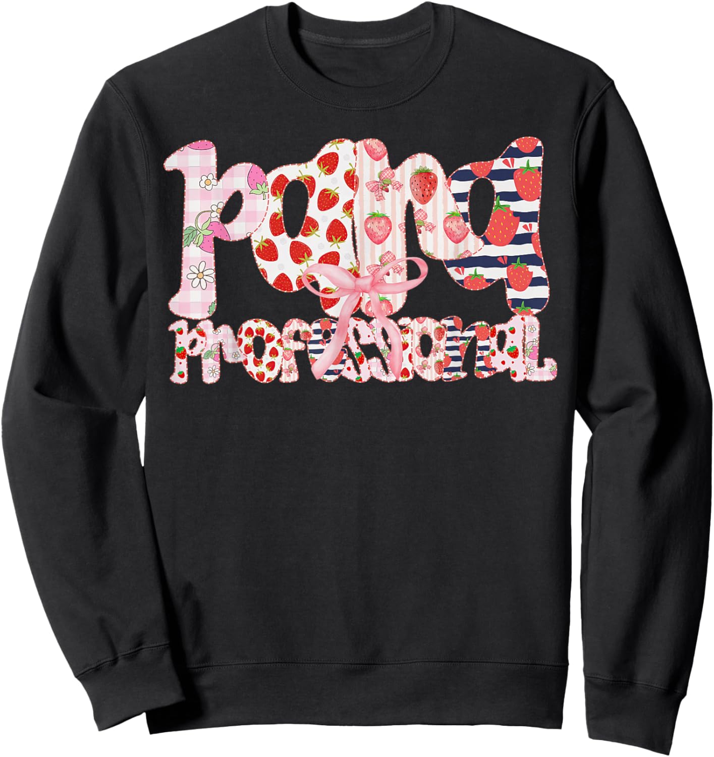 Paraprofessional Coquette Bow Strawberry para Teacher Aide Sweatshirt - Sweatshirt | Black