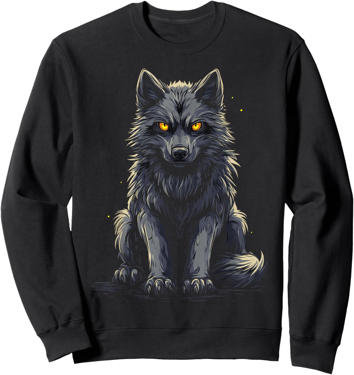 Loup Anime Gothique Hommes Femmes Gothique Anime Loup Sweatshirt - Sweatshirt | Black