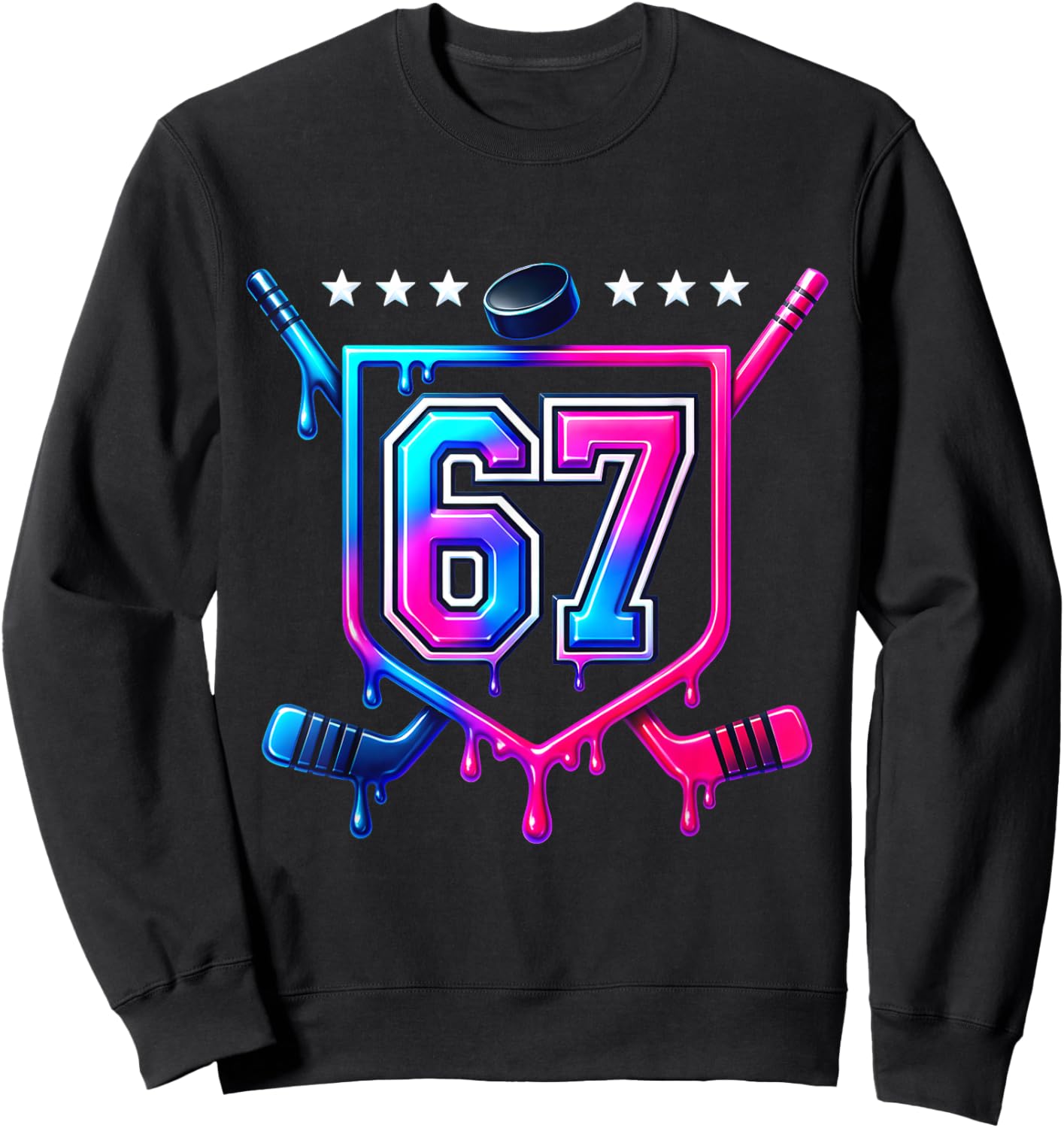 Six Seven Hockey Drip Sweatshirt - Sweatshirt | Black