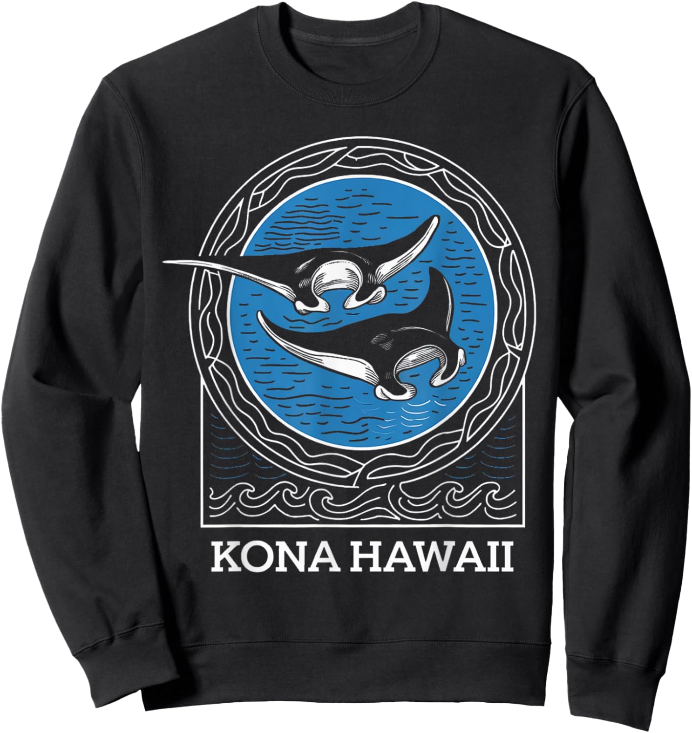 Kona Hawaii Hawaiian Beach Surfer Surfing Diving Fishing Sweatshirt - Sweatshirt | Black