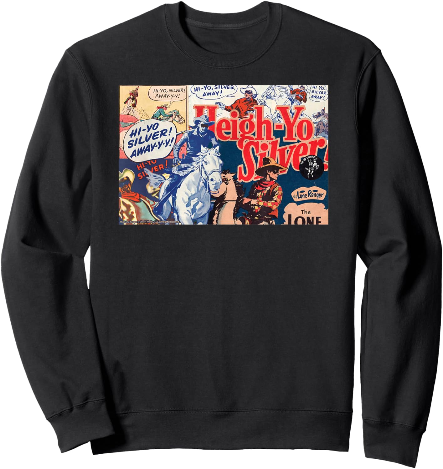 The Lone Ranger Hi- Yo Silver Collage Sweatshirt - Sweatshirt | Black