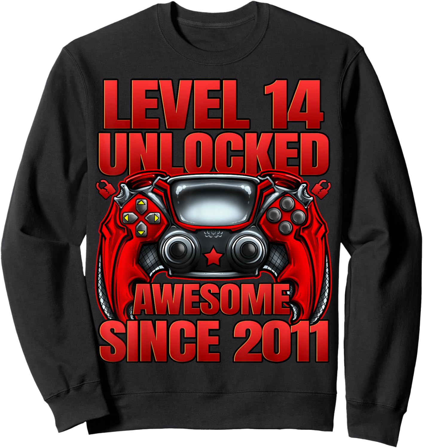 Level 14 Unlocked 14 Year Old Gifts Boys 14th Birthday Boy Sweatshirt - Sweatshirt | Black