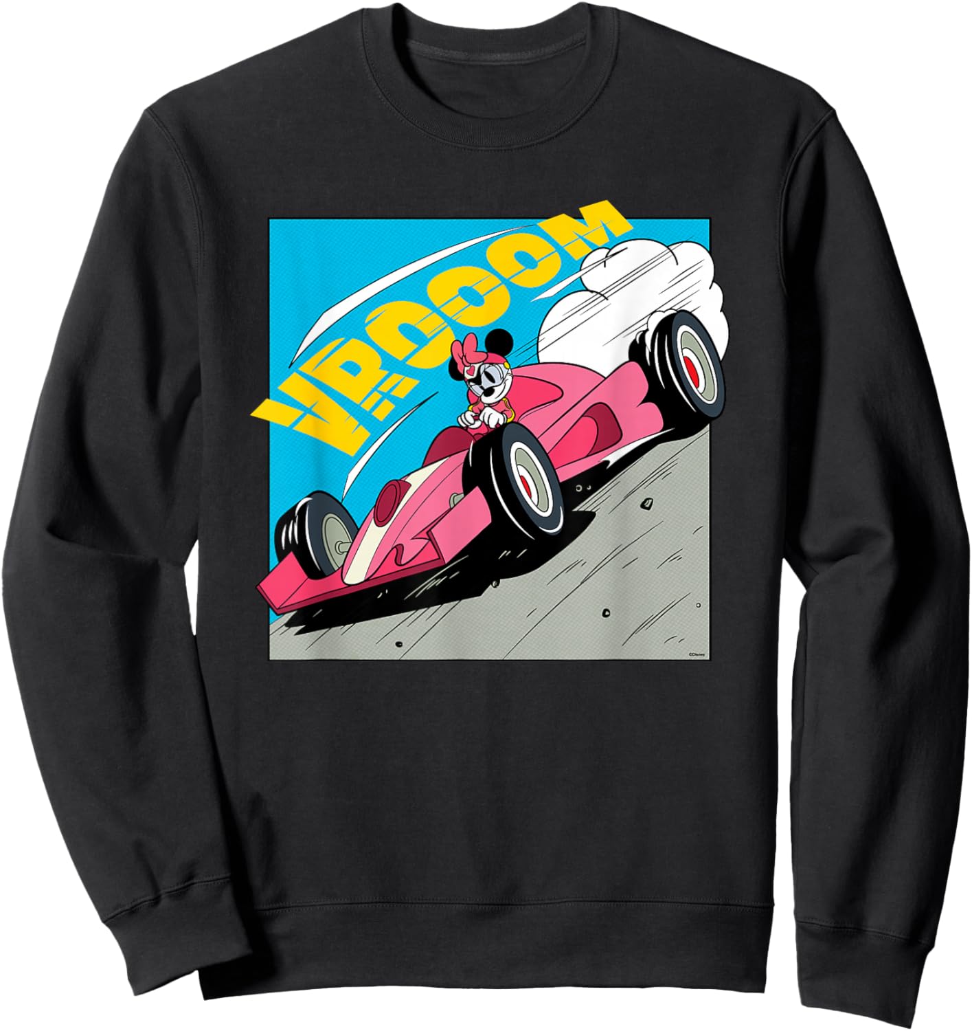 Disney Minnie Mouse Racing Team VROOOM Race Car Driver Sweatshirt - Sweatshirt | Black