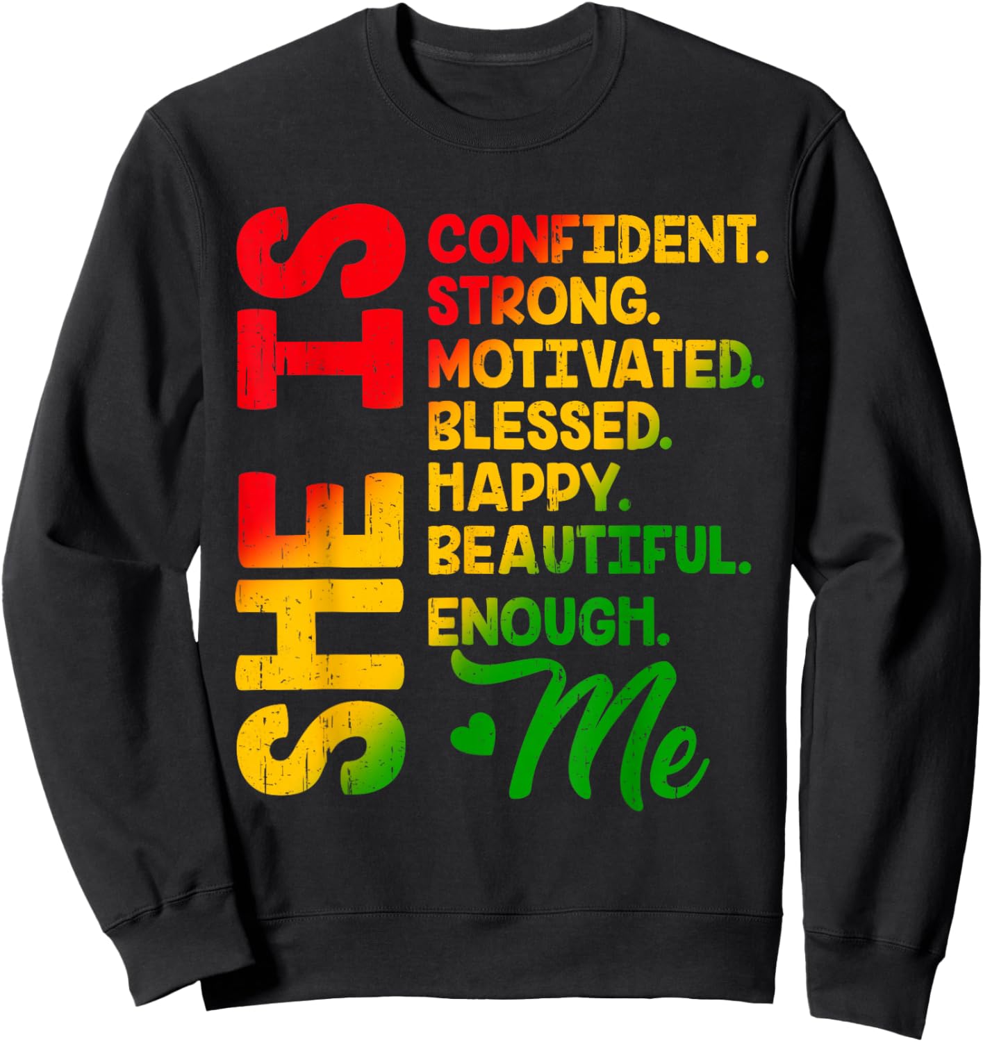 Juneteenth She is Confident Strong Motivated Afro Women Sweatshirt - Sweatshirt | Black