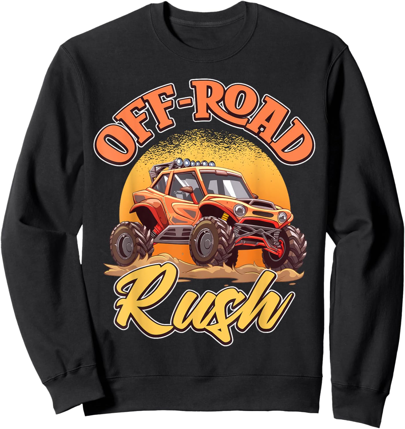 Orange Off-Road Rush Dune Buggy Adventure Sweatshirt - Sweatshirt | Black