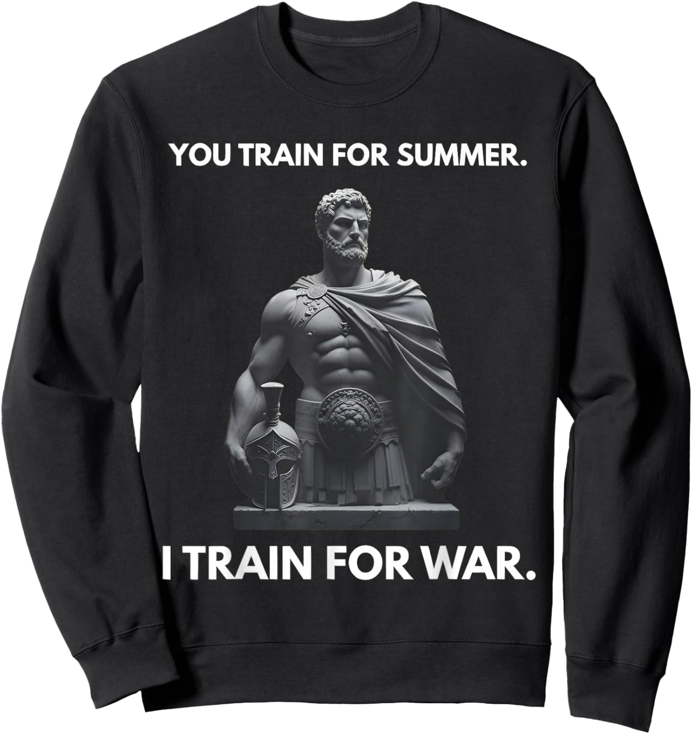 You Train for Summer I Train for War Spartan Warrior Gym Art Sweatshirt - Sweatshirt | Black