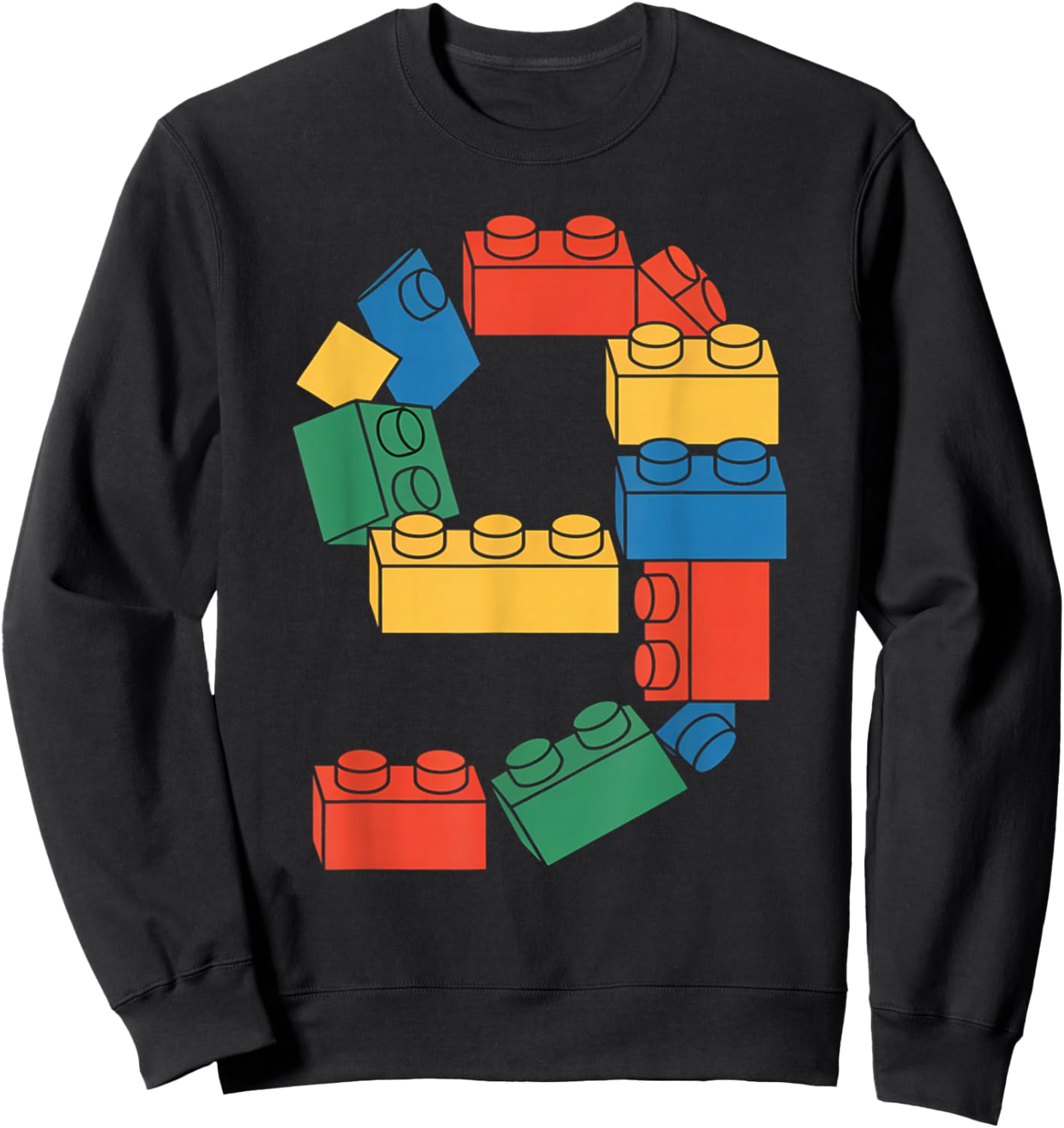 Baumeister zum 9. Geburtstag, neun 9 Jahre alt, Baustein Sweatshirt - Sweatshirt | Black