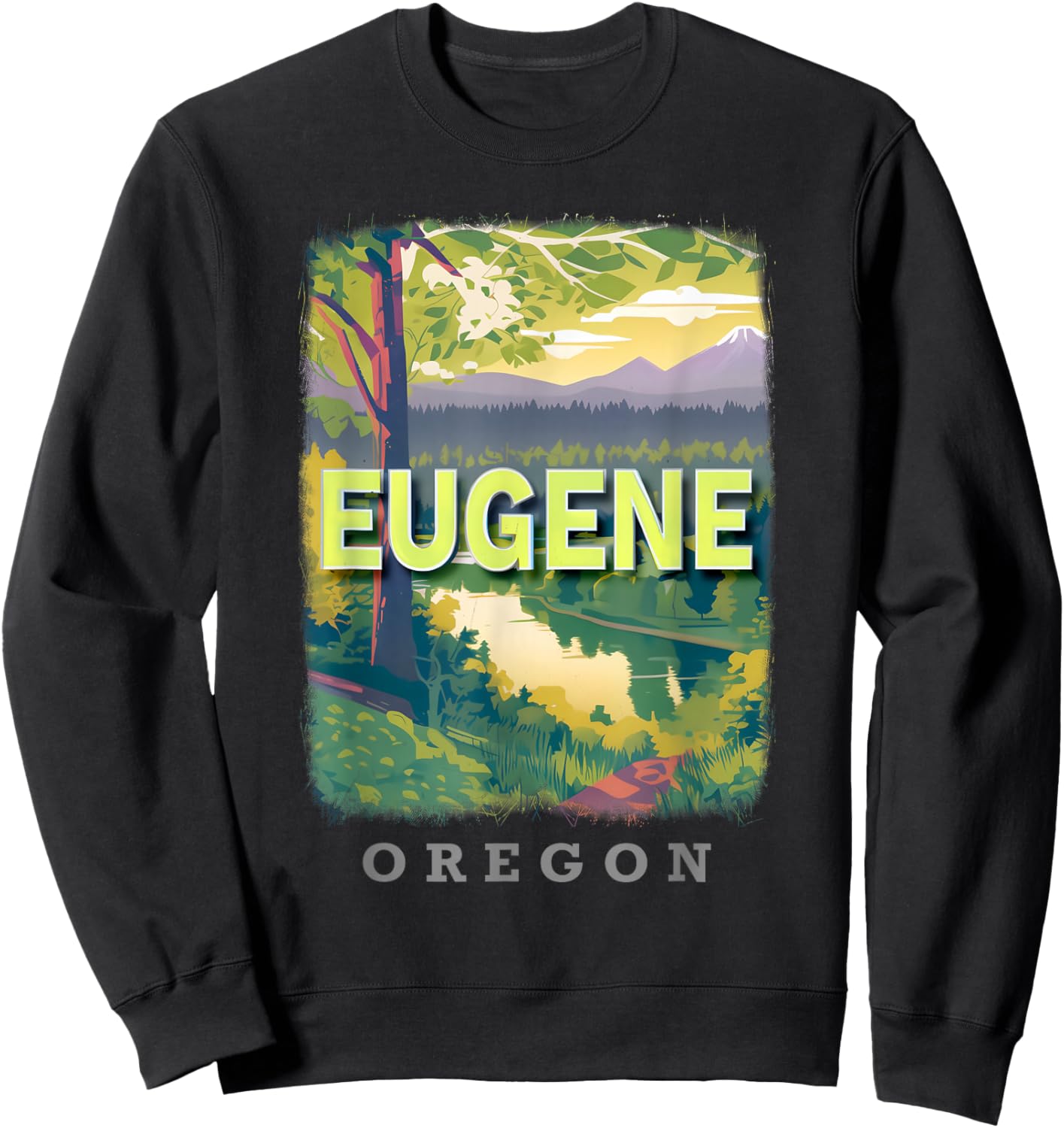 Eugene Oregon OR Natural Splendor SD393 Sweatshirt - Sweatshirt | Black