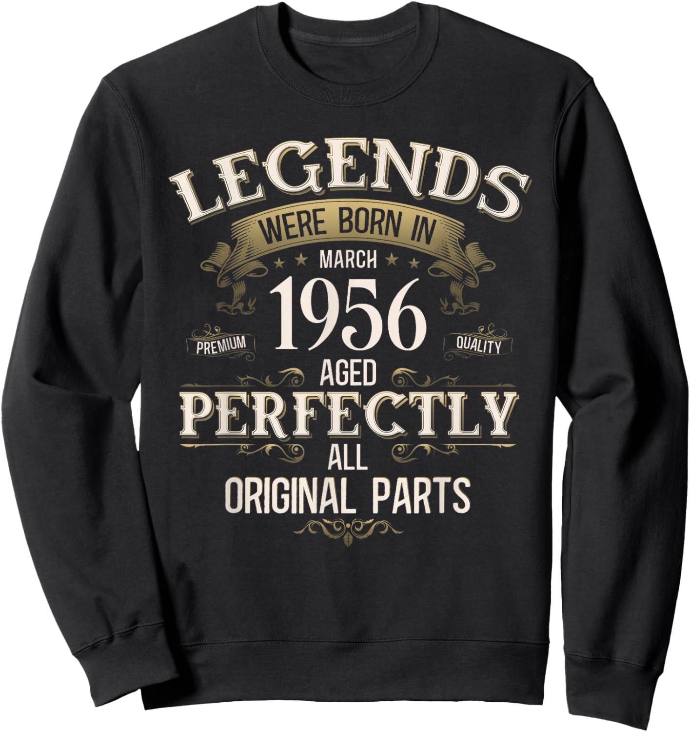 70 Ans Anniversaire Homme Cadeau Mars 1956 Vintage Sweatshirt - Sweatshirt | Black