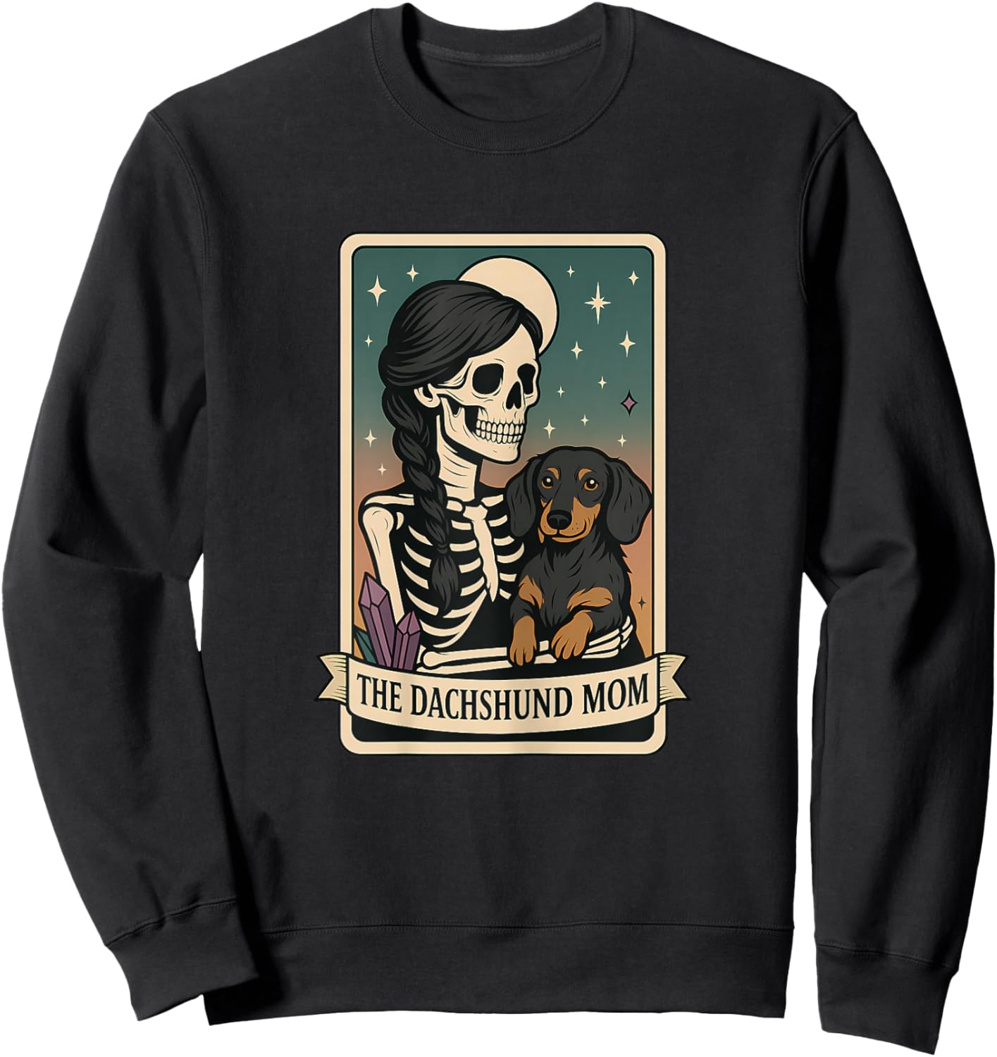Dachshund Mom Tarot Card Sweatshirt - Sweatshirt | Black