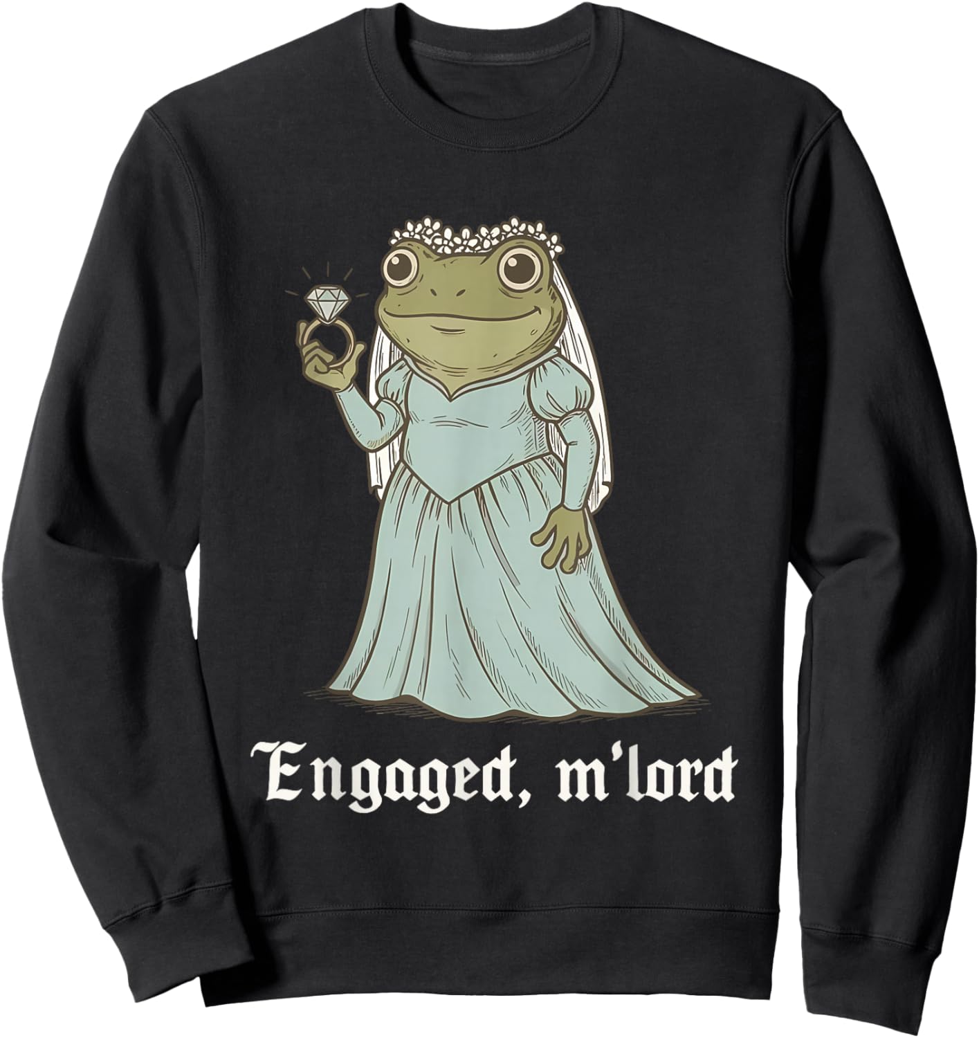 Funny Frog Engagement Fiancee & Fiance Matching Couples Sweatshirt - Sweatshirt | Black