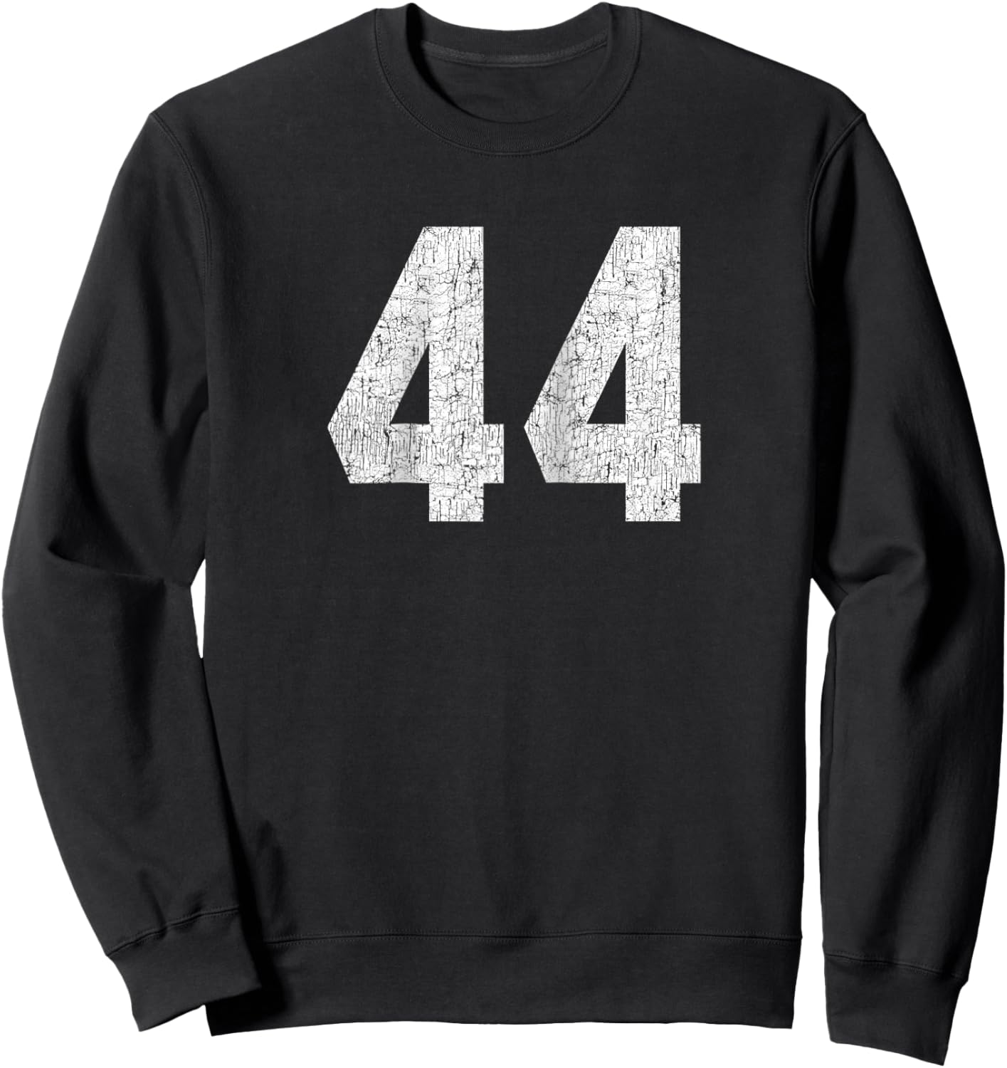 #44 Jersey Uniform Varsity Sports Number, 44th Birthday Raglan Baseball Sweatshirt - Sweatshirt | Black