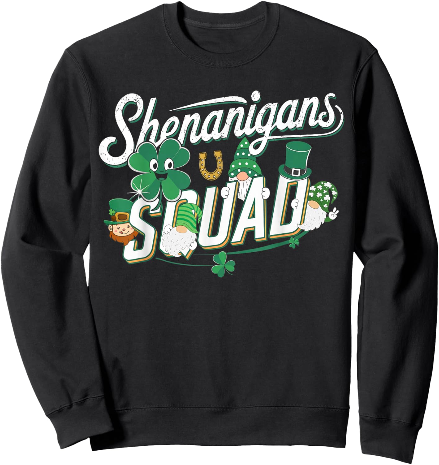 Shenanigans Squad St. Patrick’s Day Irish Gnome Sweatshirt - Sweatshirt | Black