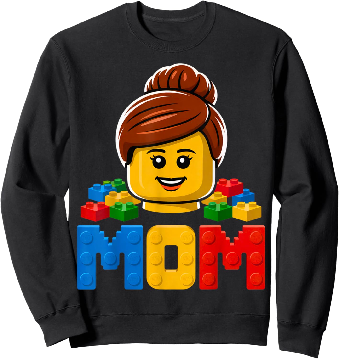 Family Mom Master Builder Building Bricks Blocks Mothers Day Sweatshirt - Sweatshirt | Black