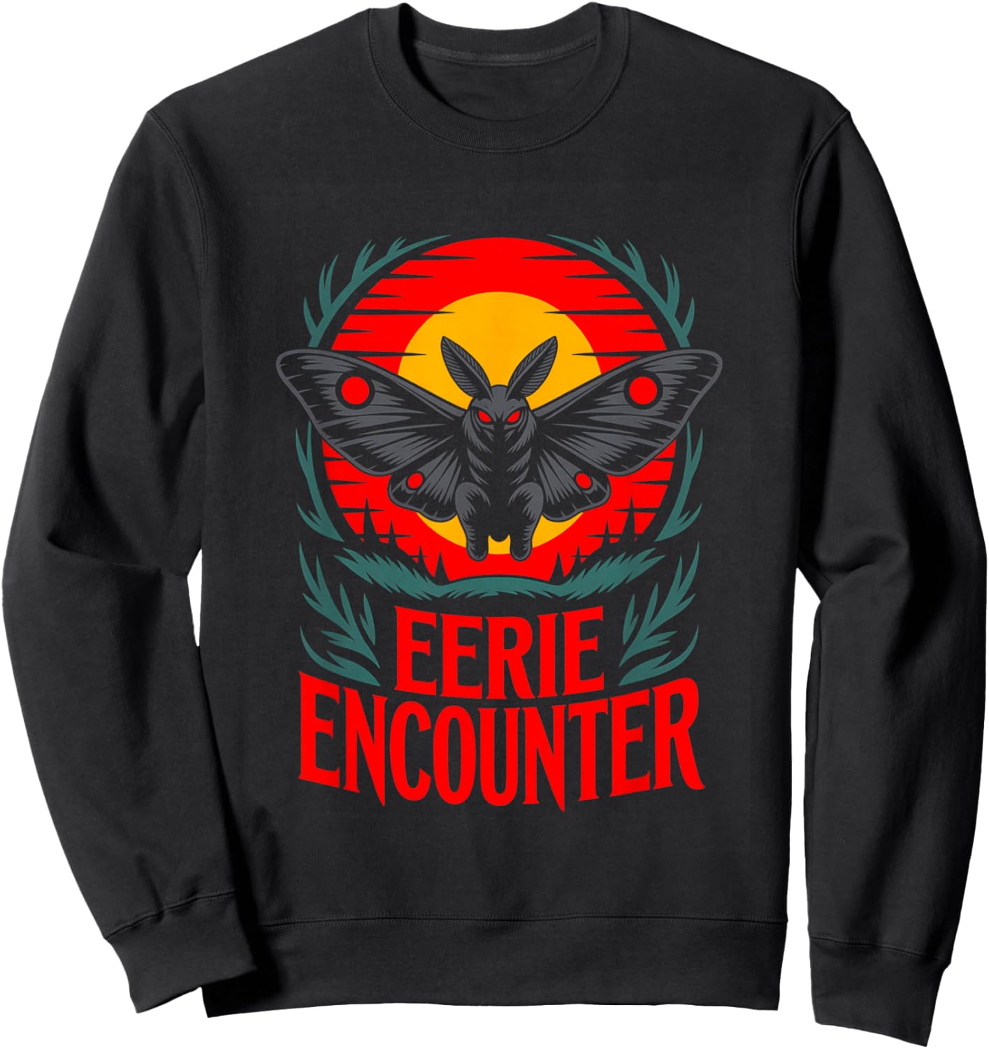 Eerie Encounter Gothic Mothman Occult Horror Sweatshirt - Sweatshirt | Black