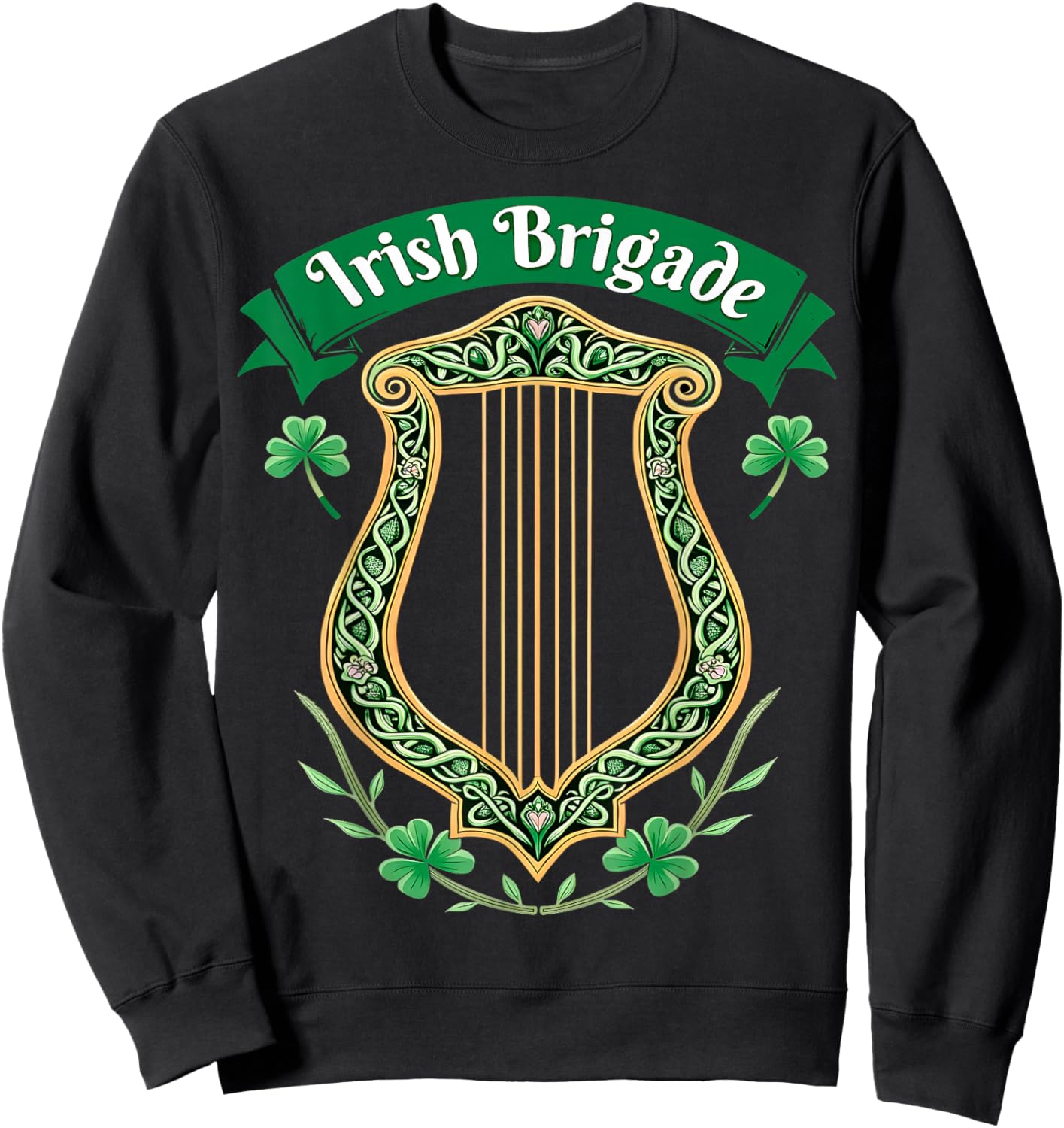 Irish Brigade Celtic Harp Heritage Sweatshirt - Sweatshirt | Black