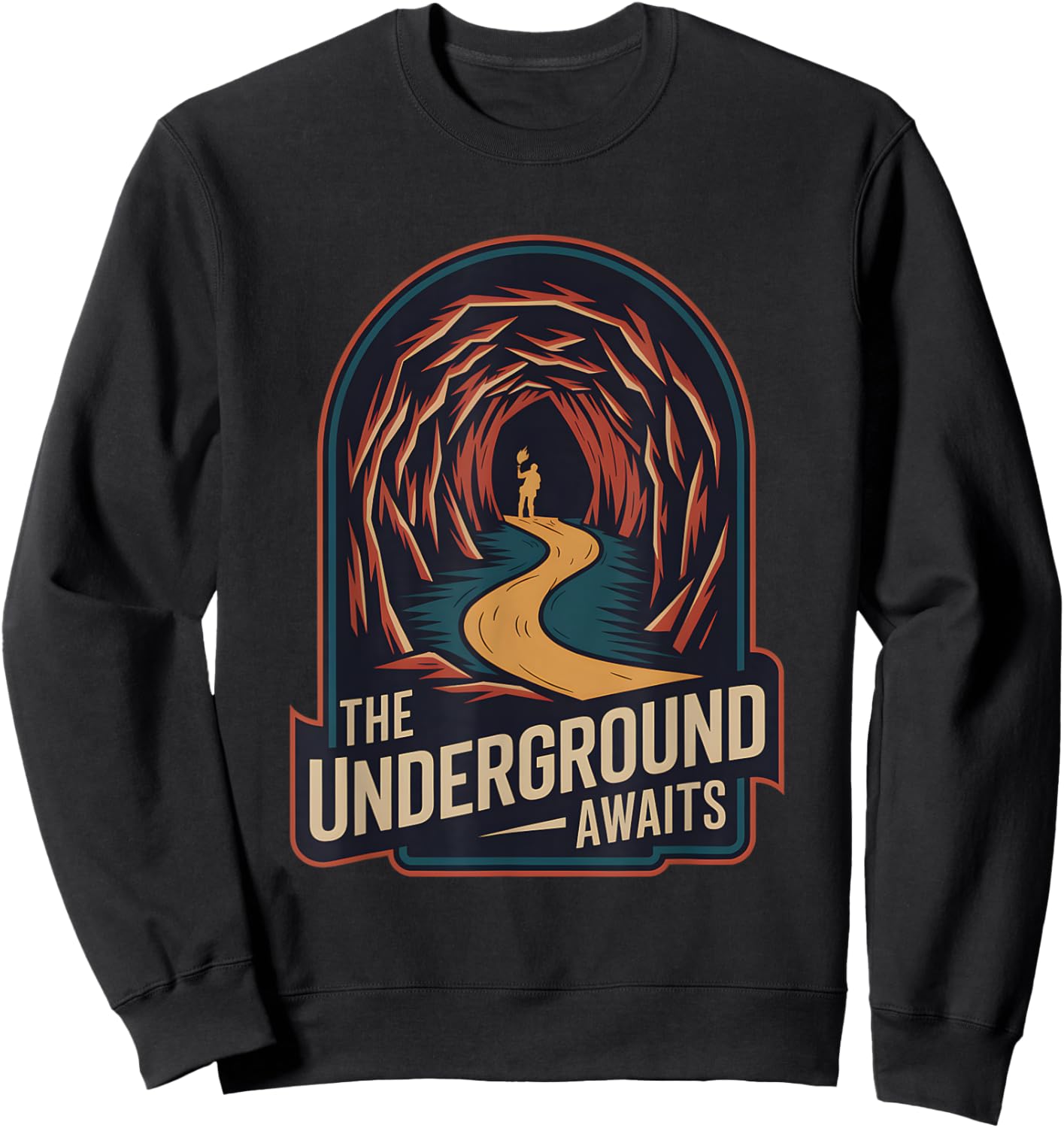 Caving Spelunking Exploring Caves Speleology Sweatshirt - Sweatshirt | Black