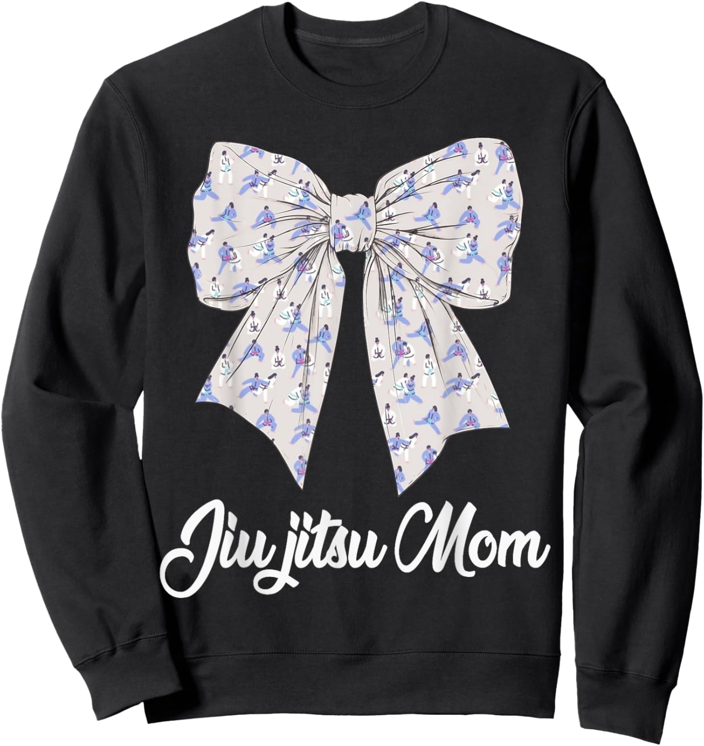 Jiu jitsu Mom Coquette Bow Cute Jiu jitsu Lovers Mothers Day Sweatshirt - Sweatshirt | Black