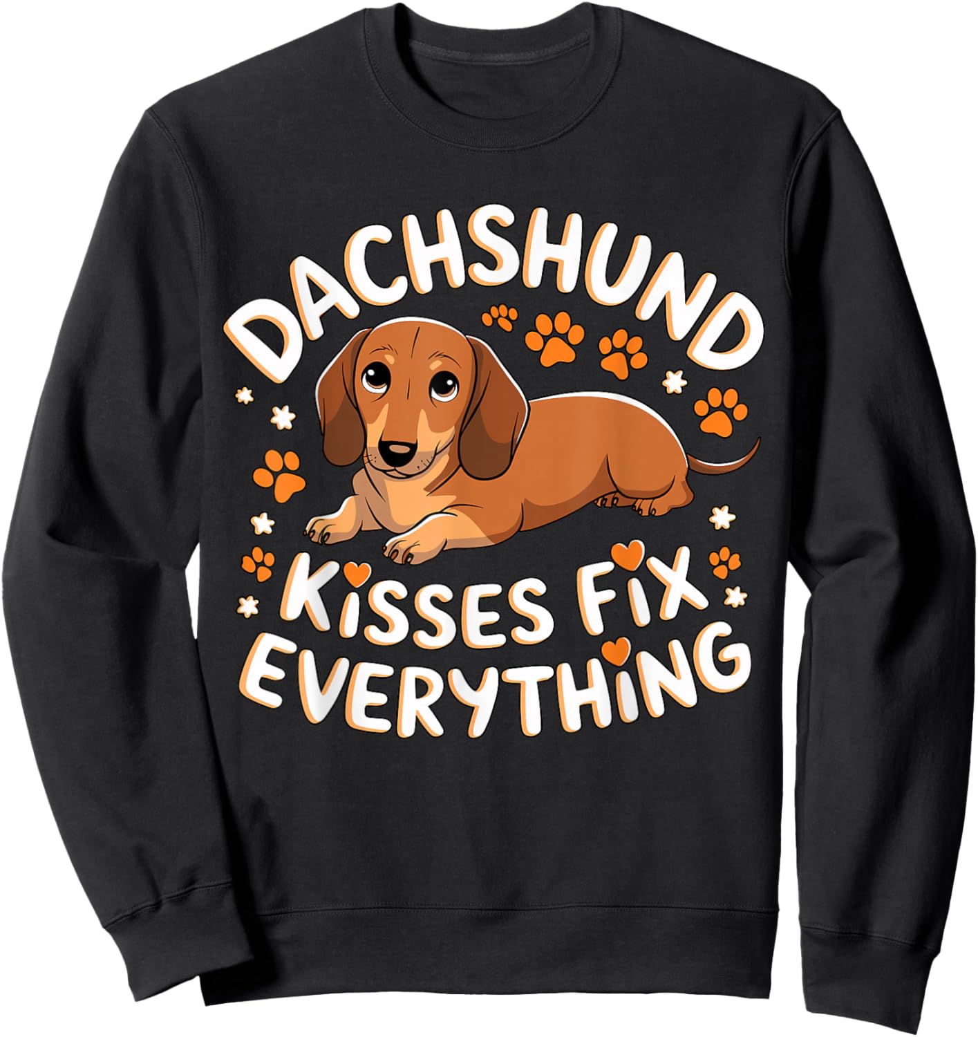 Dachshund Kisses Fix Everything Sweatshirt - Sweatshirt | Black
