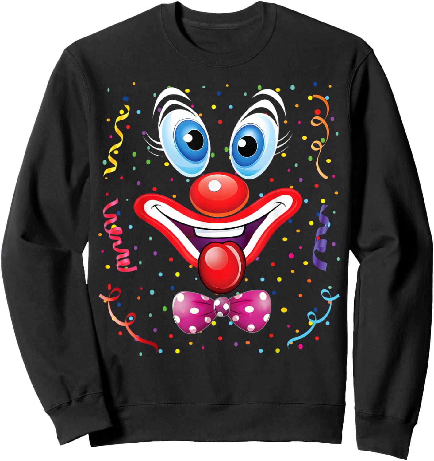 Carnival Clown Face Circus Costume Kids Men Women Carnivals Sweatshirt - Sweatshirt | Black