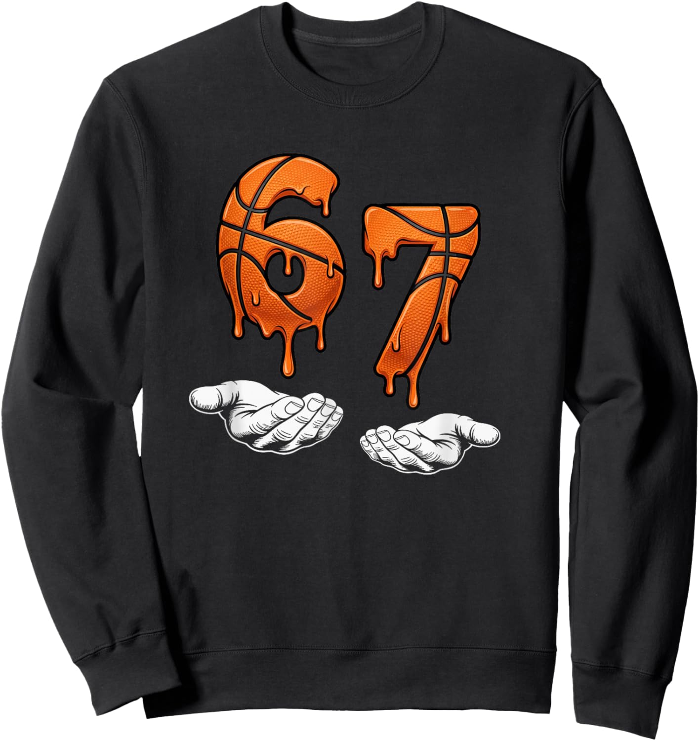 Six Seven 67 Meme — Funny Gen Alpha Brainrot Sweatshirt - Sweatshirt | Black