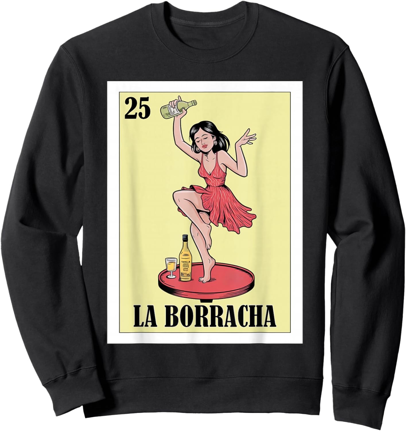 Funny Mexican Design for Parties - La Borracha Sweatshirt - Sweatshirt | Black